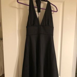 NWT J Crew black wool halter dress, midi length, 6